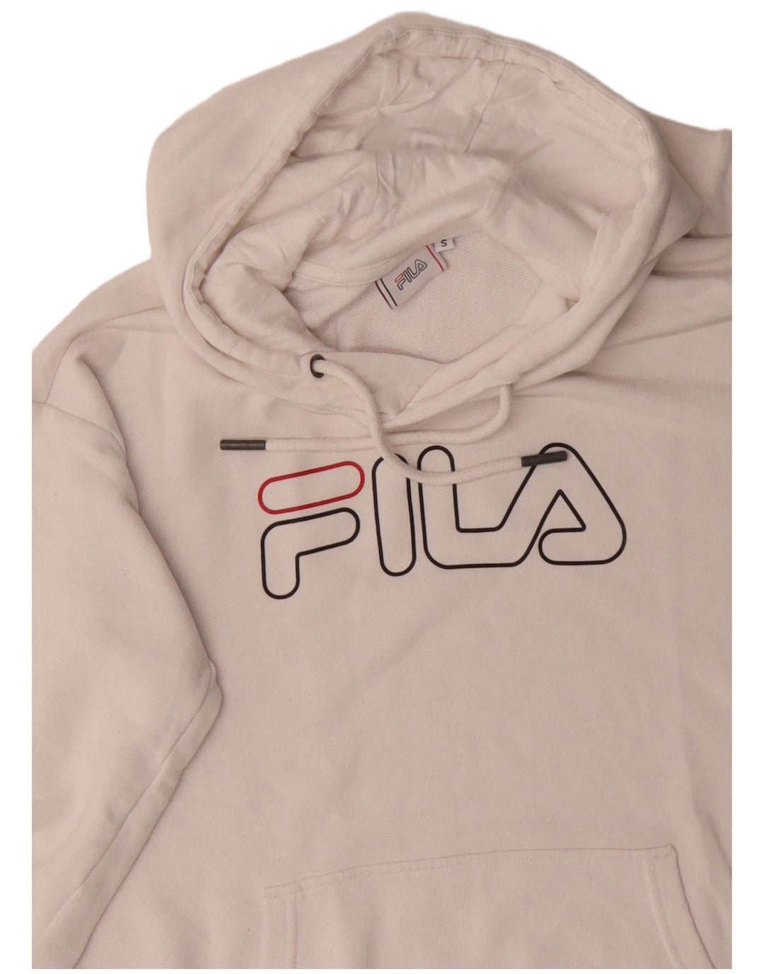 Fila feminino gráfico oversized moletom com capuz UK 10 pequeno algodão branco
