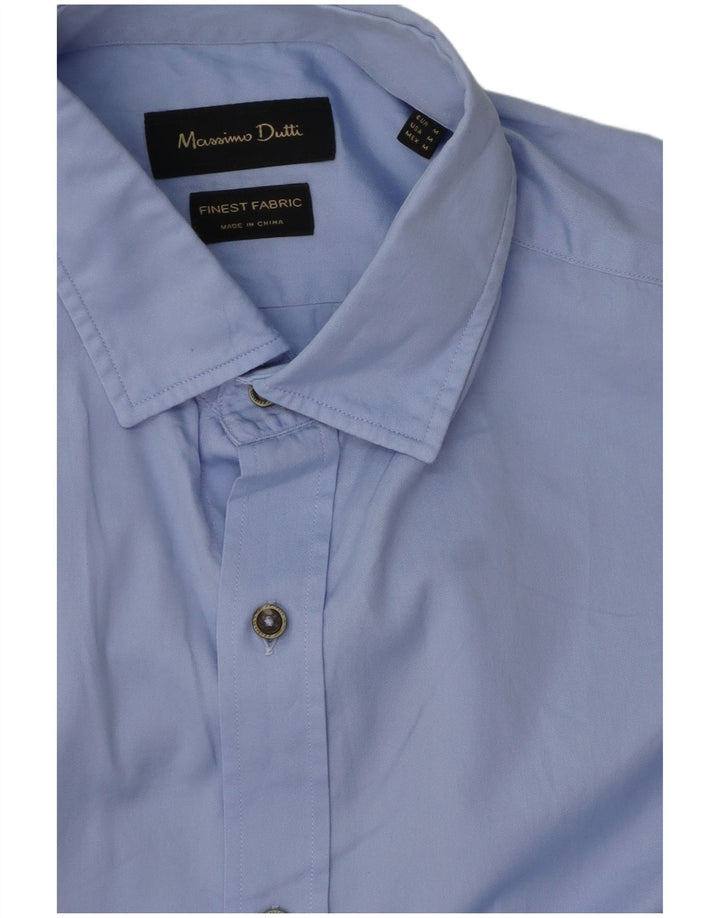 Camisa masculina Massimo Dutti azul médio