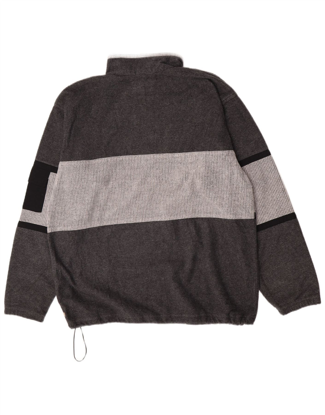 Suéter masculino de lã com zíper e gola XL da MC Kee em poliéster colorblock cinza