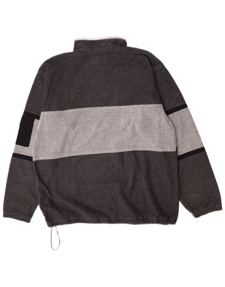 Suéter masculino de lã com zíper e gola XL da MC Kee em poliéster colorblock cinza