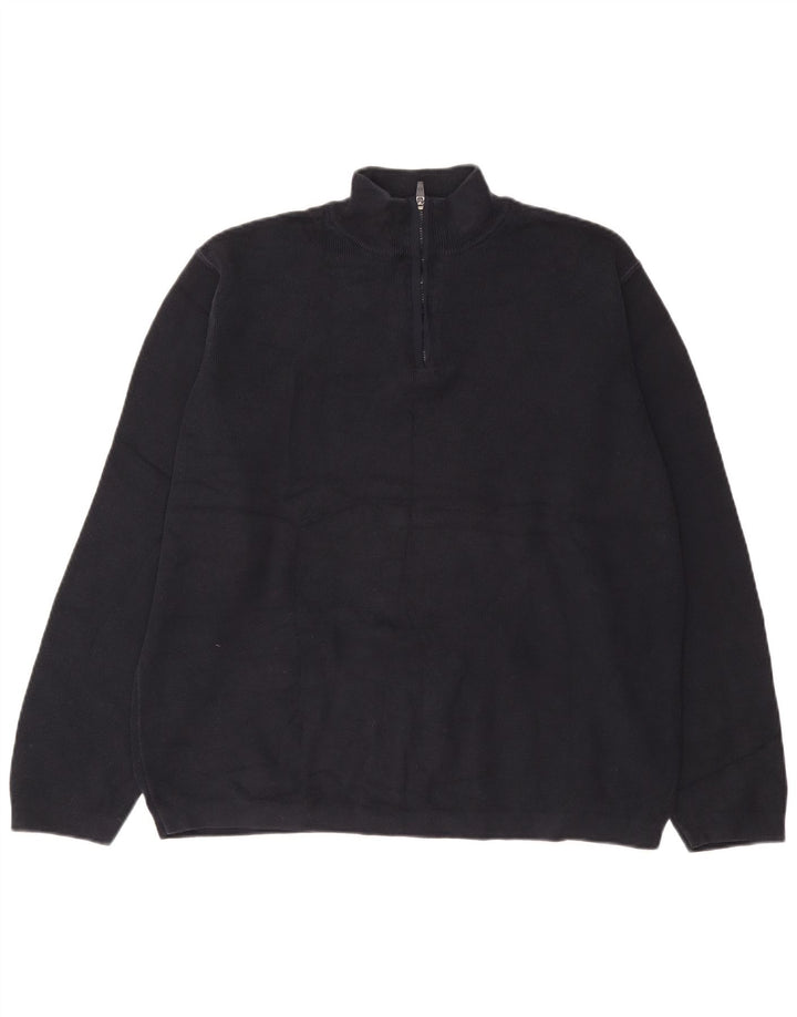 Suéter masculino Marks & Spencer Blue Harbor com zíper e gola XL azul marinho