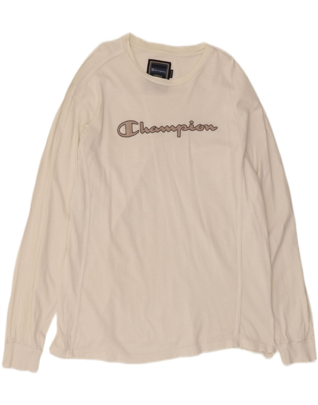 Top gráfico masculino Champion manga comprida 2XL algodão branco