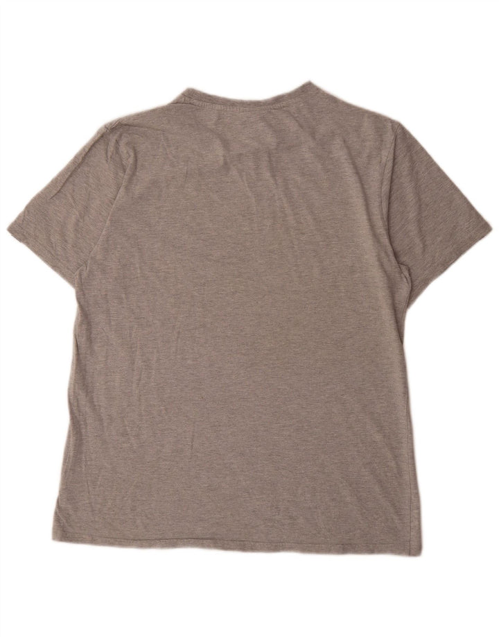 Camiseta masculina Ellesse com estampa gráfica XL algodão manchado cinza