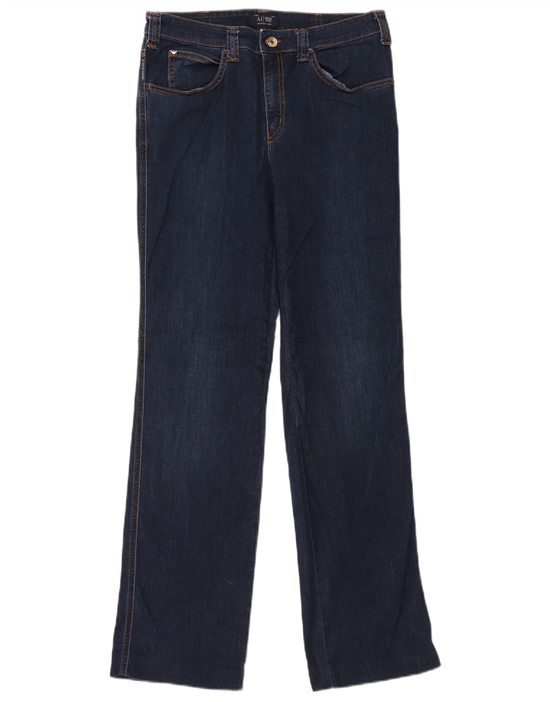 Jeans retos femininos Armani W31 L32 algodão azul marinho