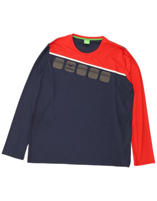 Top gráfico masculino Erima manga comprida 3XL azul marinho poliéster colorido