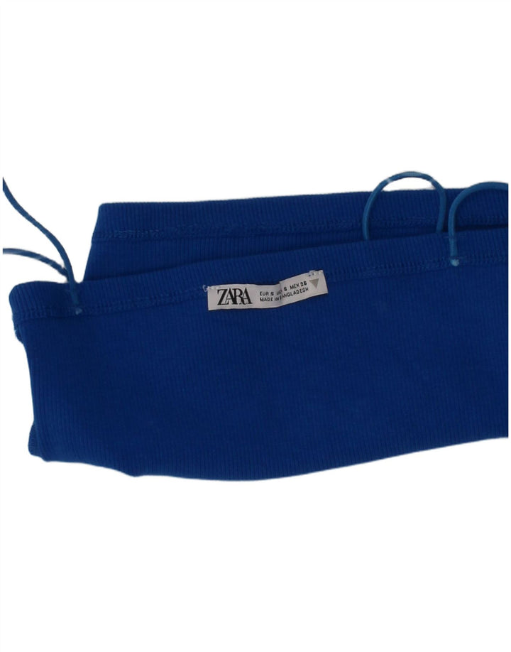 Zara Bralette Cami feminino pequeno algodão azul