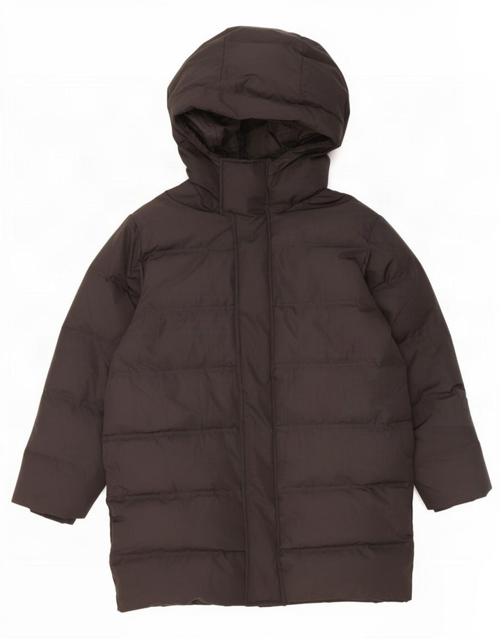Casaco acolchoado com capuz para meninas Zara 9-10 anos preto poliéster