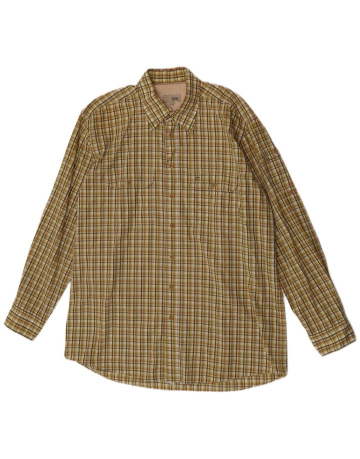 Camisa masculina Camel Active grande algodão xadrez verde