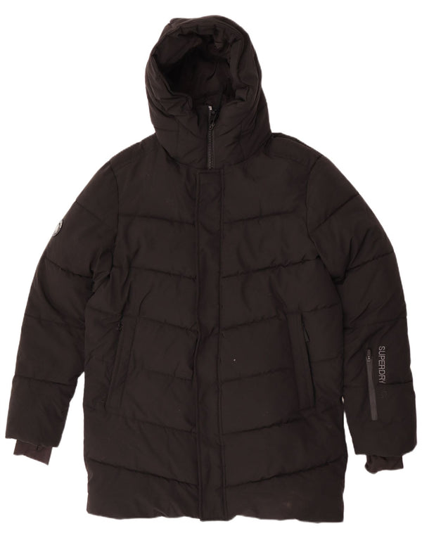 Jaqueta Parka Feminina Superdry com Capuz Gráfico Reino Unido 14 Médio Preto Inverno