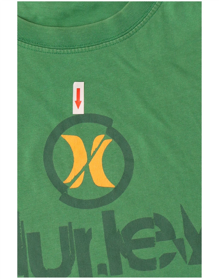 Camiseta gráfica masculina Hurley Top médio algodão verde