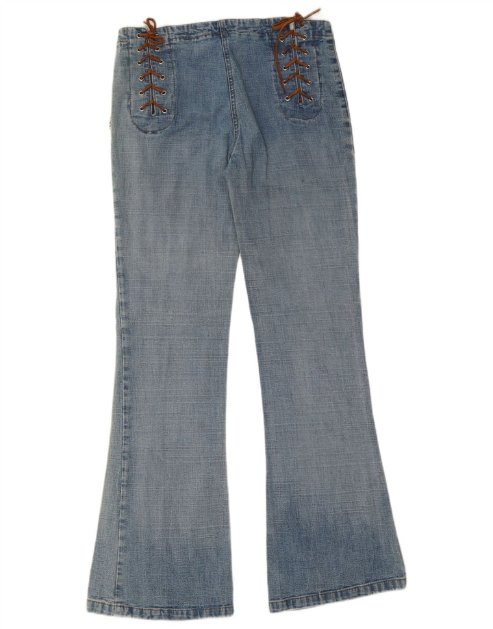 Jeans Flare Feminino W30 L30 Algodão Azul