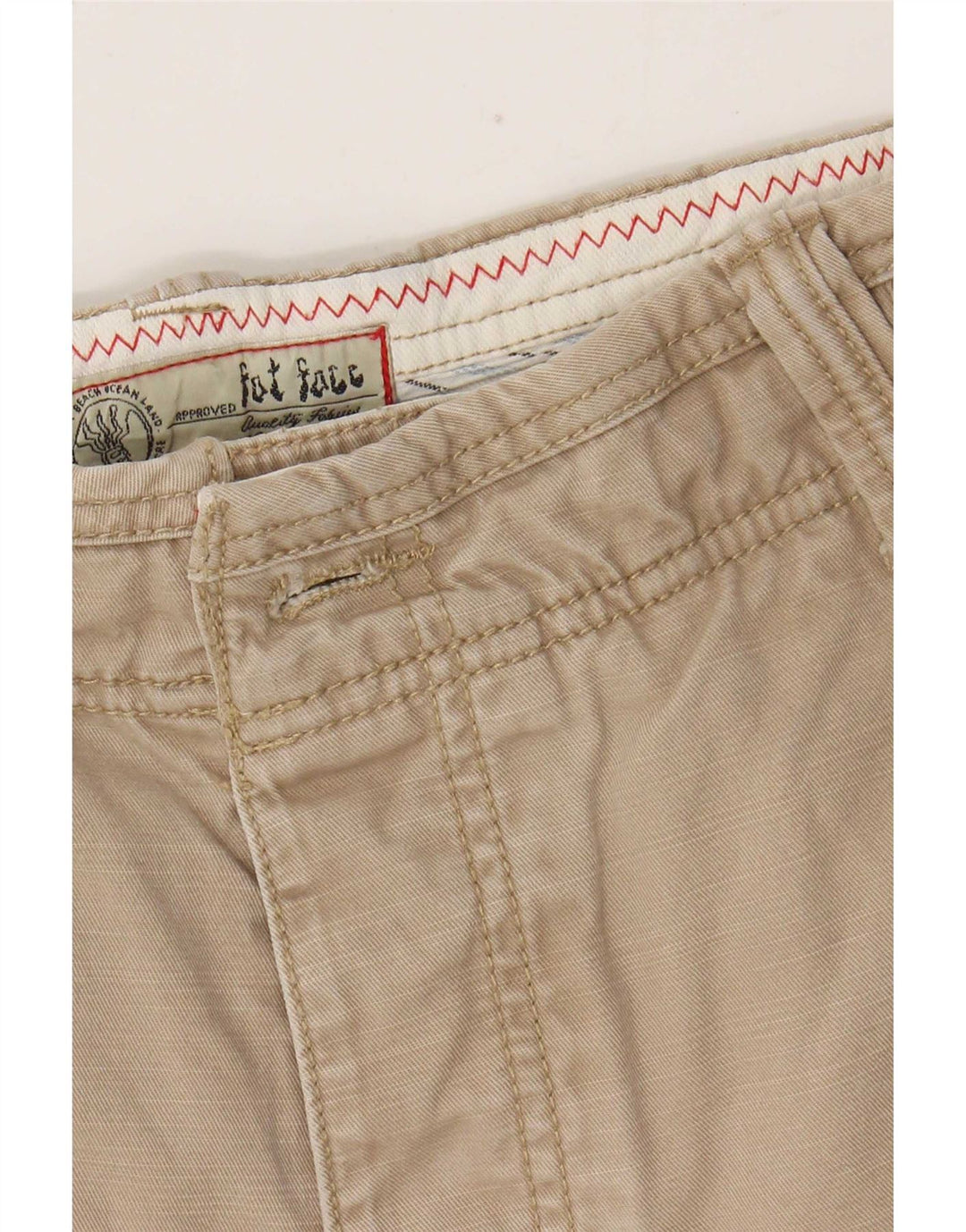 Shorts casuais masculinos Fat Face médio W32 algodão bege