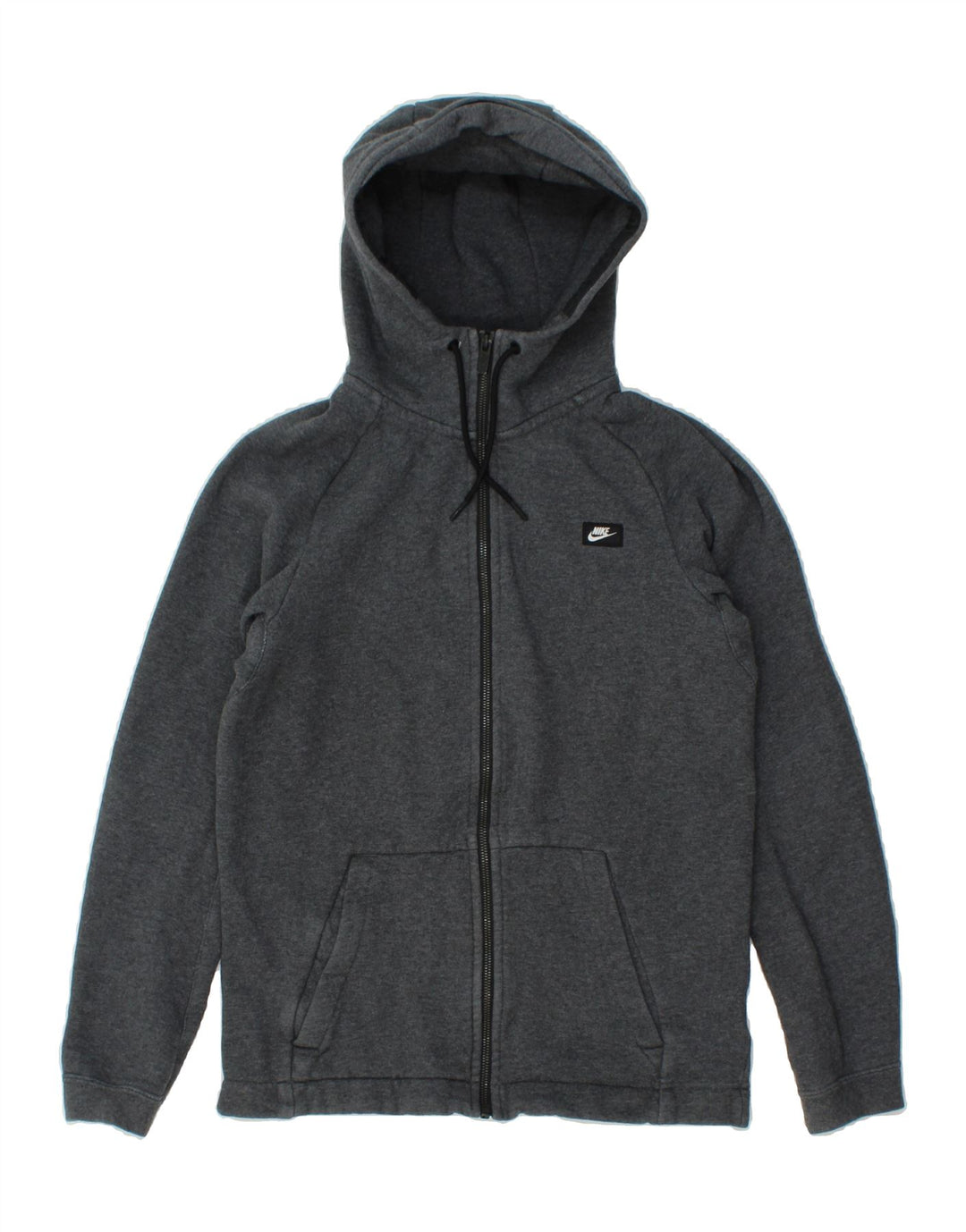 NIKE Womens Zip Hoodie Sweater UK 10 Small Grey Cotton Vintage Nike and Second-Hand Nike from Messina Hembry 