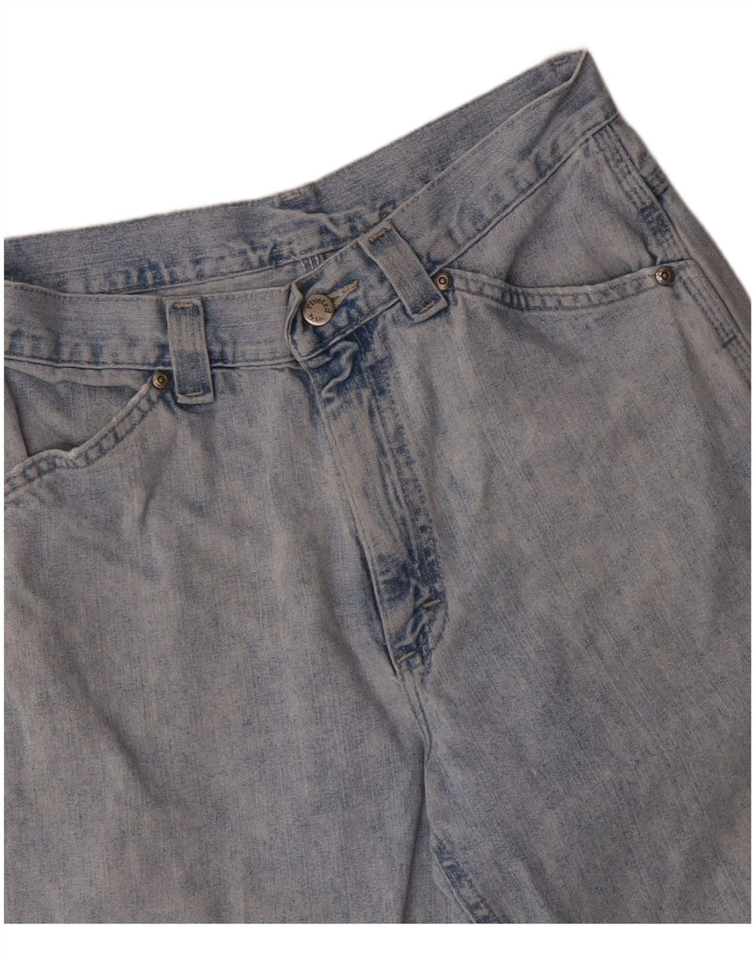 Calça jeans feminina cargo solta LEE W28 L28 algodão azul
