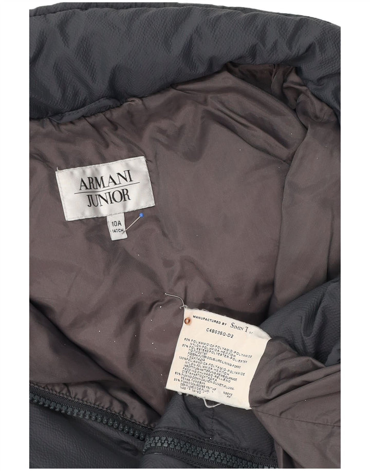 Casaco acolchoado com capuz para meninos Armani Junior 9-10 anos preto poliamida