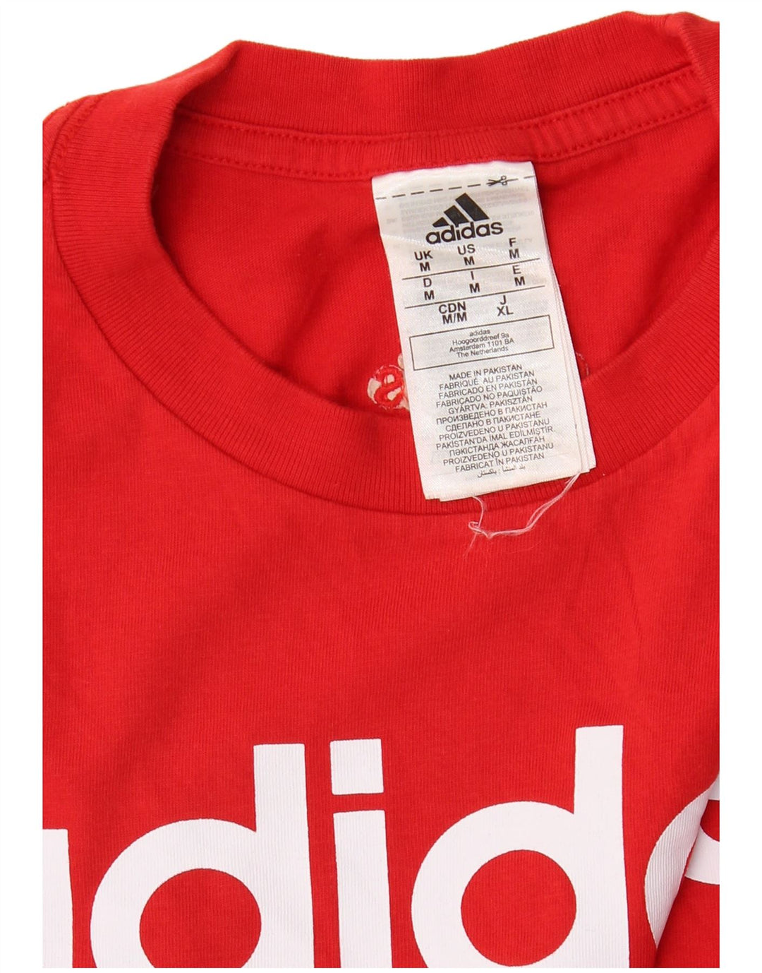 ADIDAS Mens Graphic T-Shirt Top Médio Algodão Vermelho