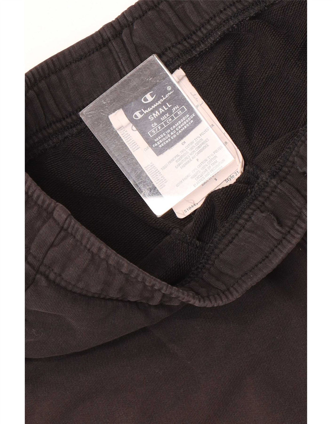 Shorts esportivos masculinos Champion pequeno algodão preto