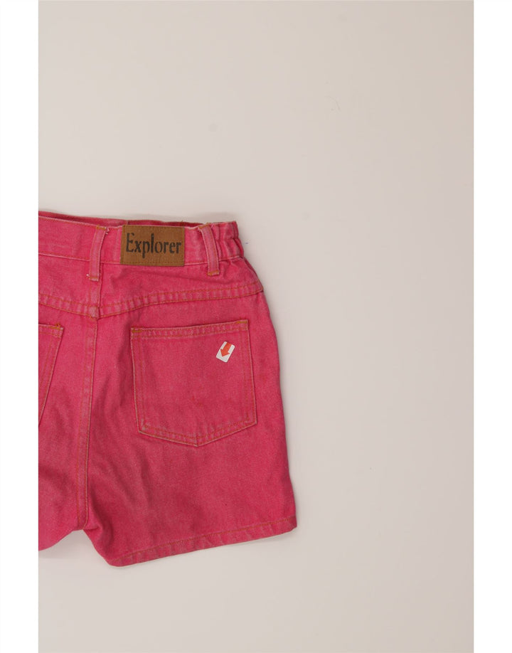 EXPLORER Girls Denim Shorts 11-12 Years W26  Pink Cotton Vintage Explorer and Second-Hand Explorer from Messina Hembry 