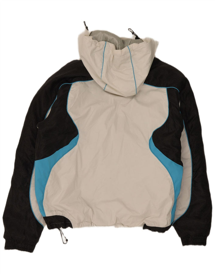 Jaqueta de esqui masculina Pyramid com capuz UK 44 2XL branco Colourblock
