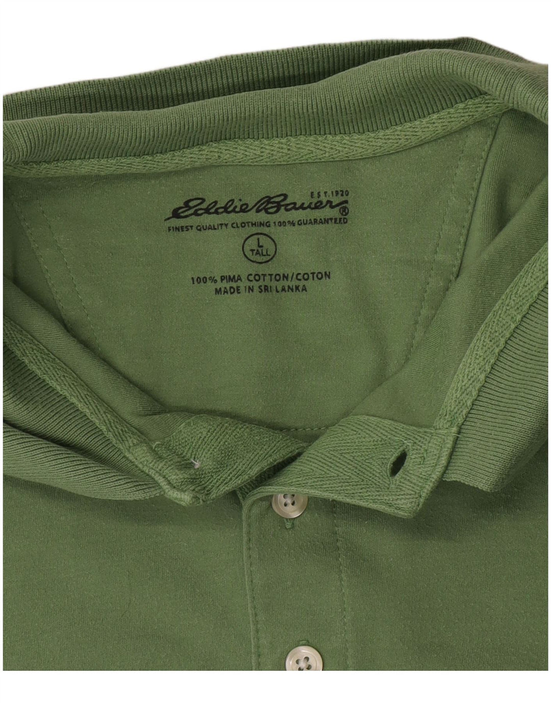 Camisa pólo alta masculina Eddie Bauer 2XL algodão verde
