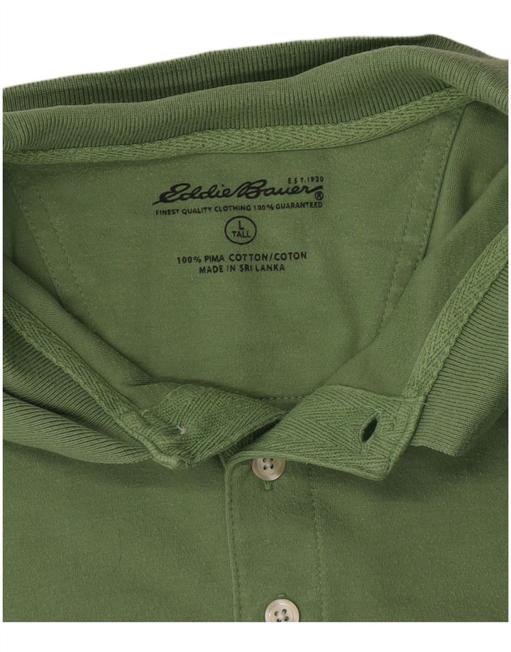 Camisa pólo alta masculina Eddie Bauer 2XL algodão verde