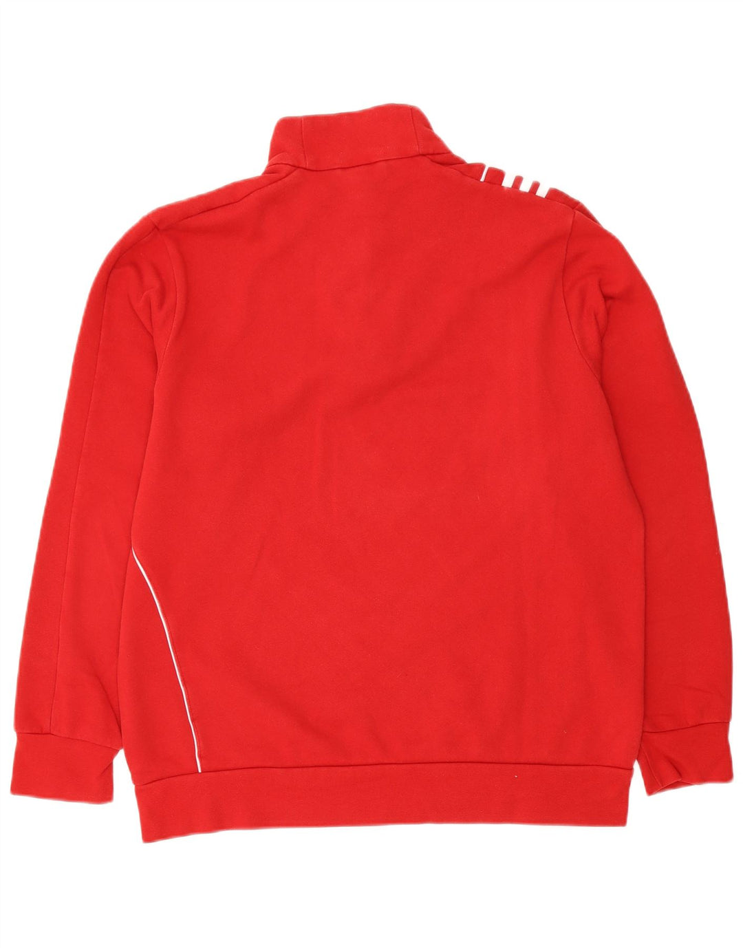 Adidas Mens Zip Neck Moletom Jumper Grande Algodão Vermelho