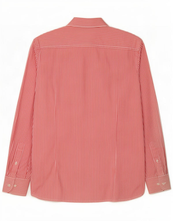 Camisa masculina Hackett de algodão listrado vermelho médio