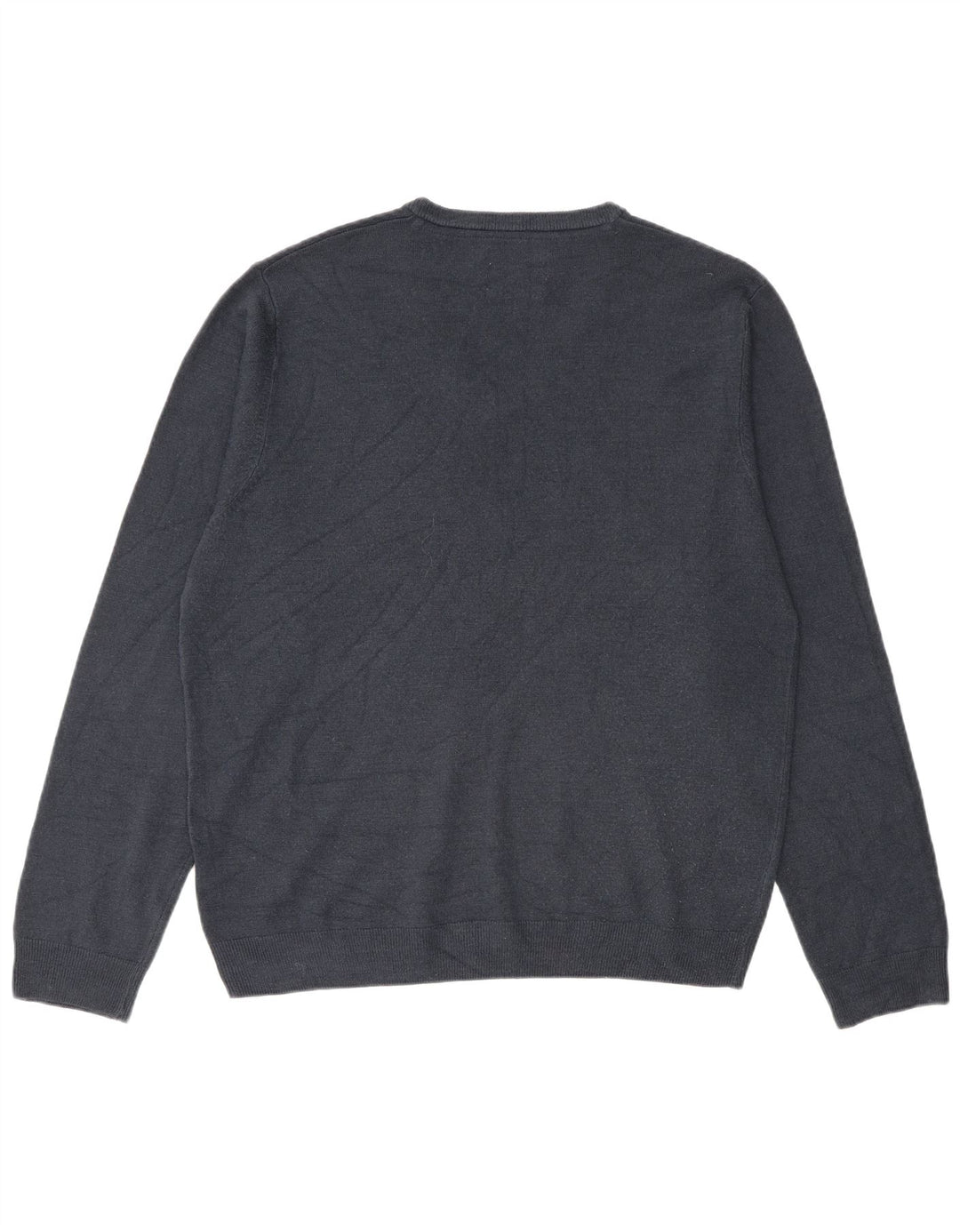 Suéter masculino Marks & Spencer com decote em V grande acrílico azul marinho