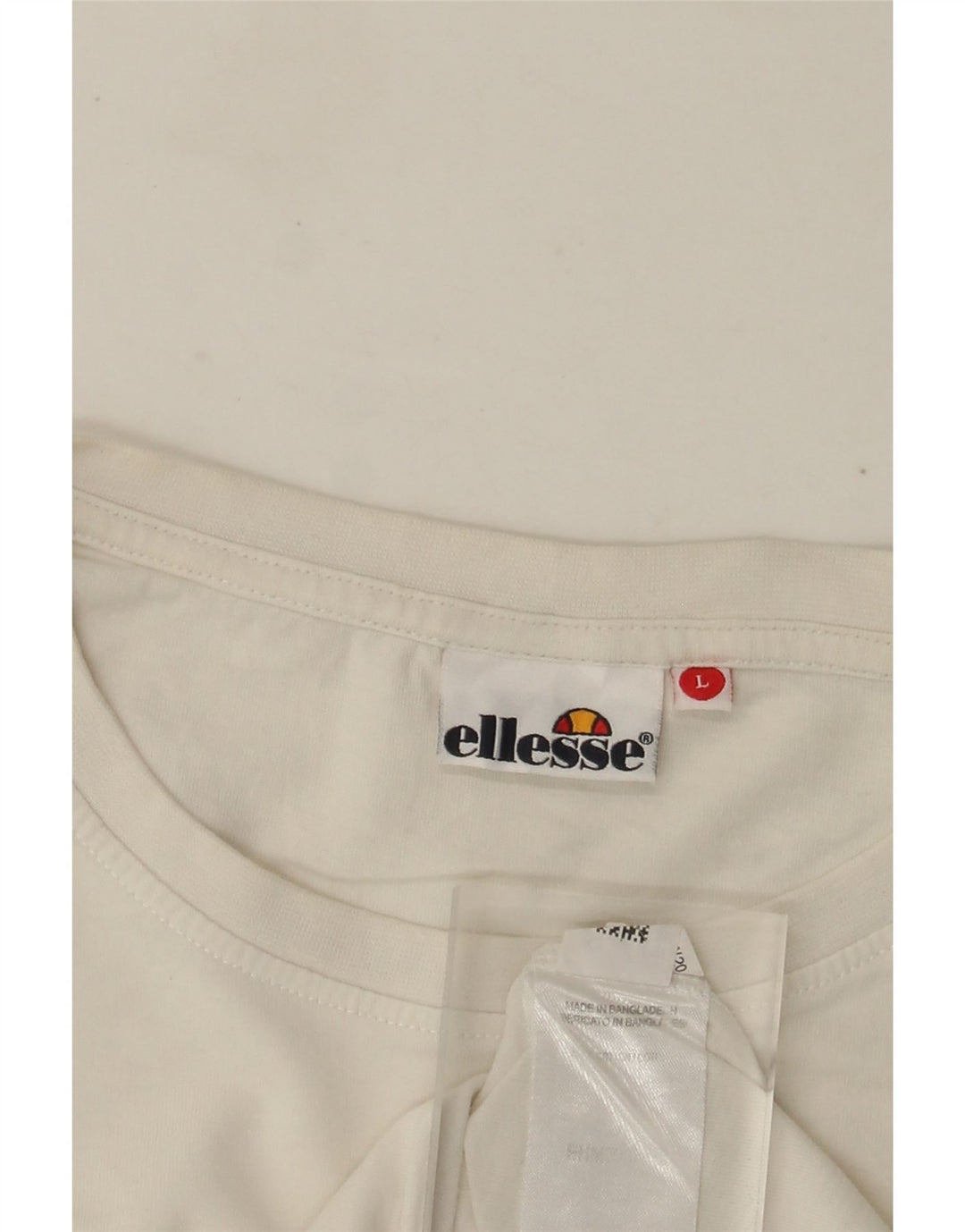 Camiseta masculina Ellesse com estampa gráfica grande de algodão off white
