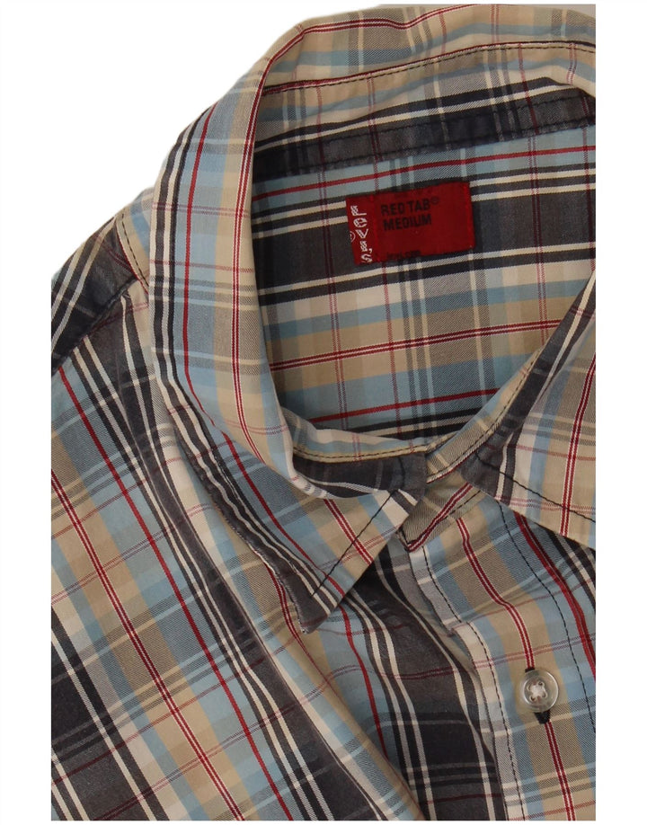 Camisa masculina de manga curta LEVI'S de algodão xadrez médio multicolorido