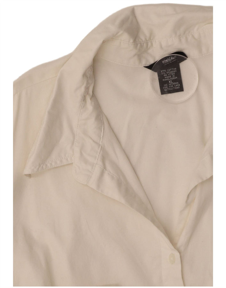 MOSSIMO Camisa feminina manga 3/4 UK 18 XL algodão branco