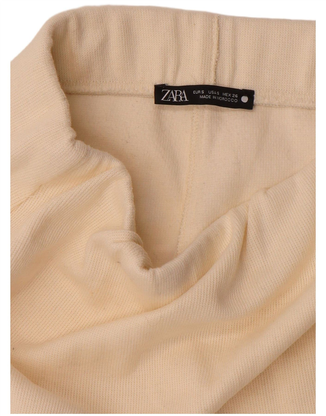 Zara saia midi feminina de malha pequena W27 off white