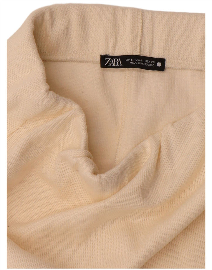 Zara saia midi feminina de malha pequena W27 off white