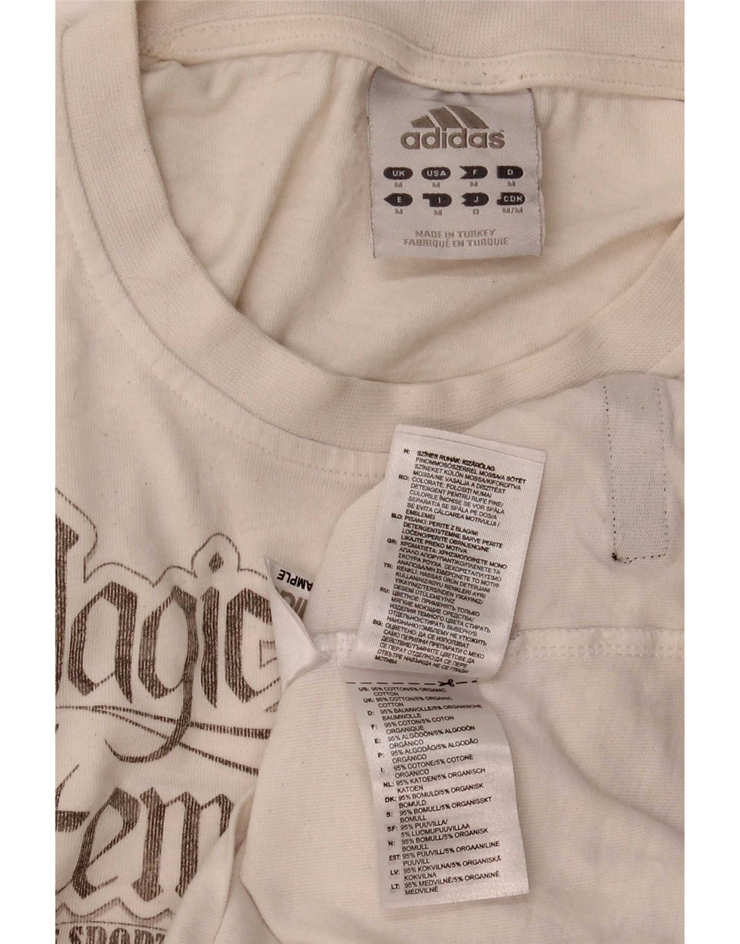 Adidas Mens Graphic T-Shirt Top Médio Algodão Branco