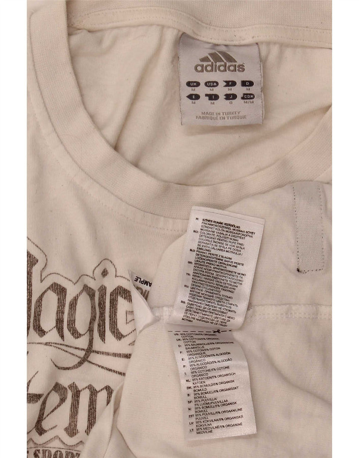 Adidas Mens Graphic T-Shirt Top Médio Algodão Branco