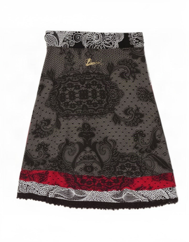 Desigual saia feminina linha A média W28 paisley multicolorida