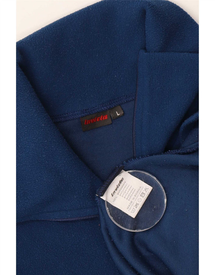 Suéter de lã masculino Invicta com zíper e gola grande poliéster azul