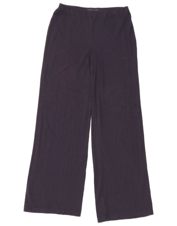 Calça casual feminina de perna larga Marks & Spencer W28 L30 azul marinho viscose
