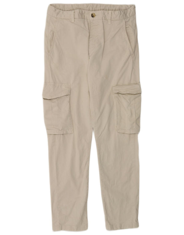 Zara Mens Slim Cargo Calças EU 38 Pequeno W30 L28 Algodão Branco