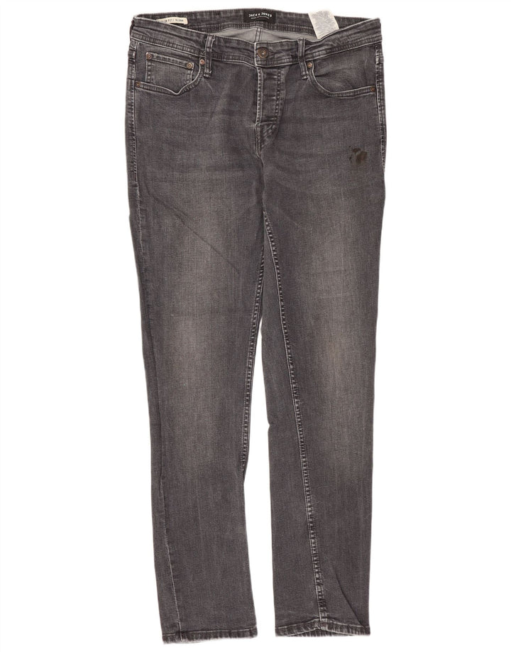 JACK & JONES Masculino GLENN Slim Jeans W32 L32 Algodão Cinza