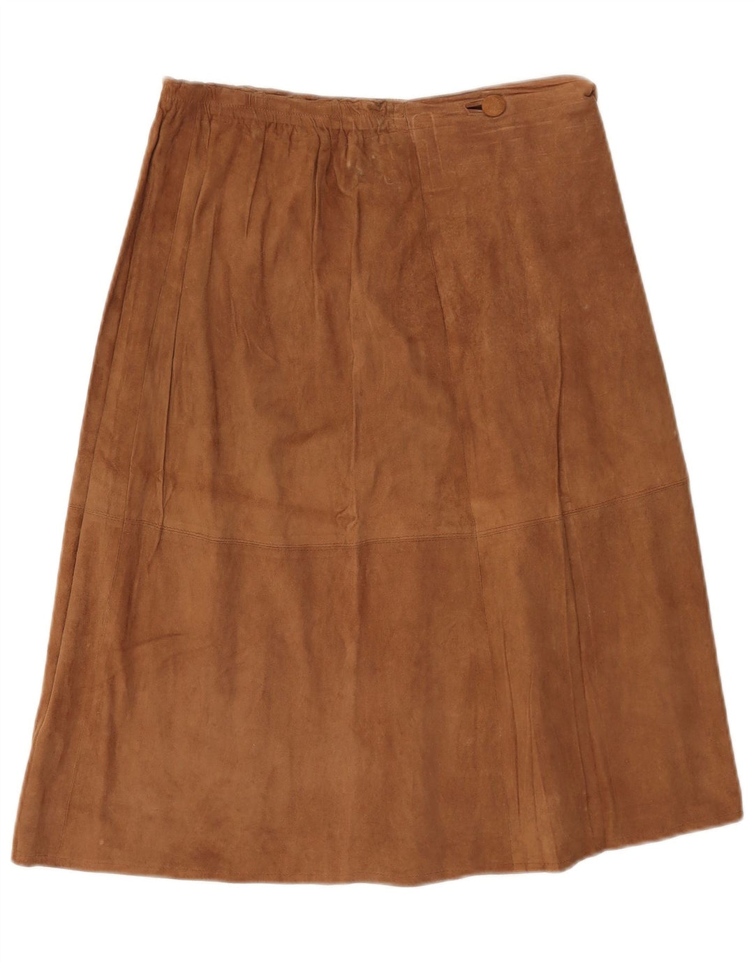Saia feminina vintage de camurça W30 marrom médio