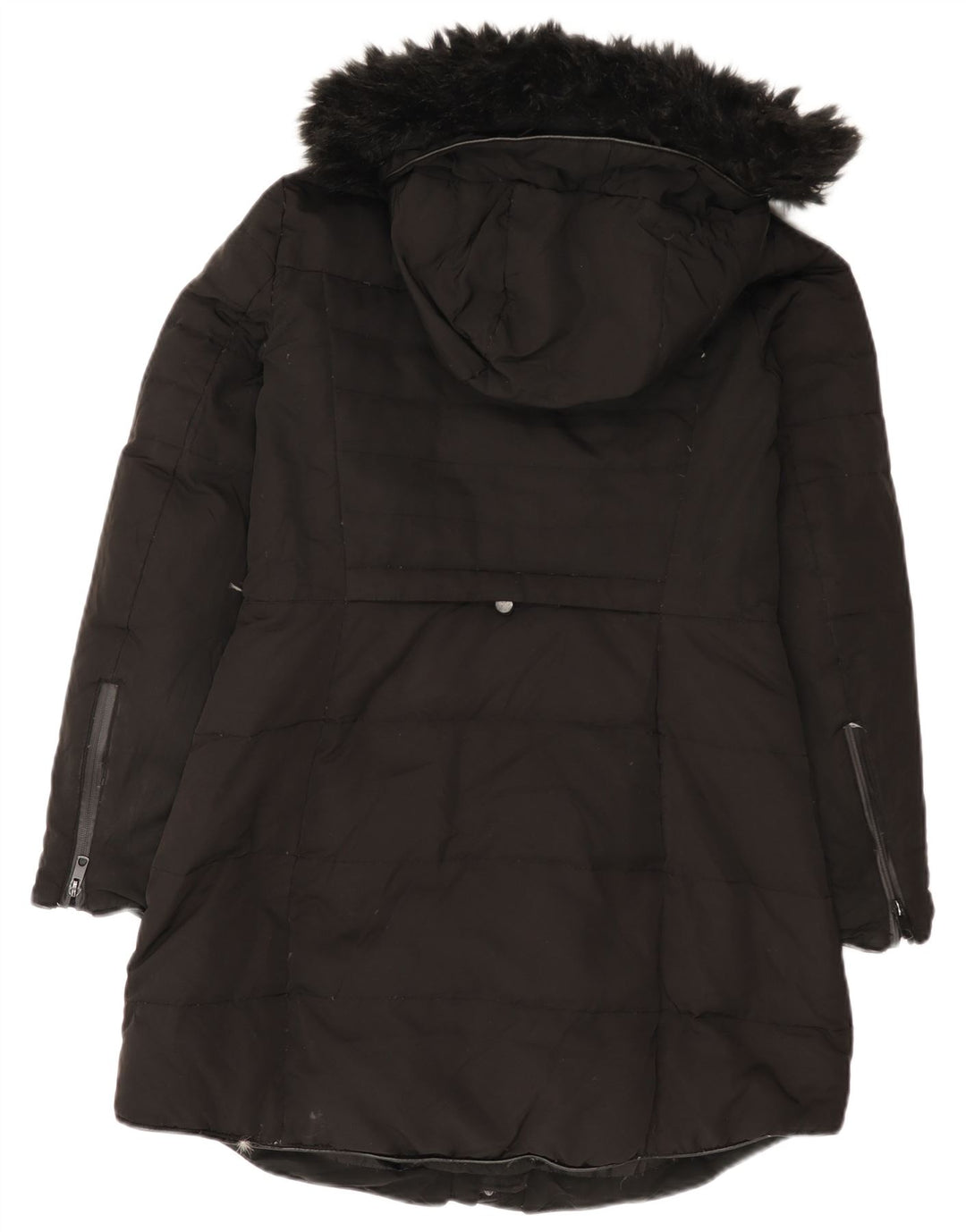 Casaco acolchoado com capuz feminino Zara Reino Unido 14 grande preto