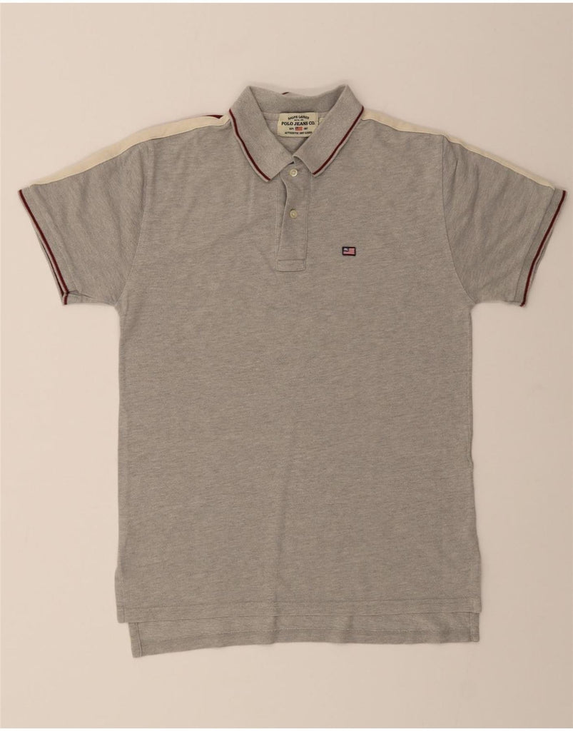 RALPH LAUREN Mens Polo Shirt Small Grey Colourblock Cotton Vintage Ralph Lauren and Second-Hand Ralph Lauren from Messina Hembry 