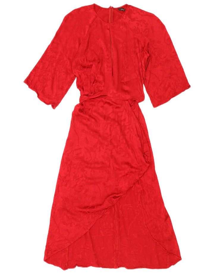 Vestido maxi feminino Zara Reino Unido 10 pequeno viscose vermelha