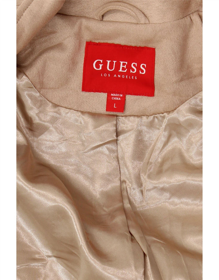 Jaqueta feminina GUESS Crop Knit Biker UK 16 Grande Bege