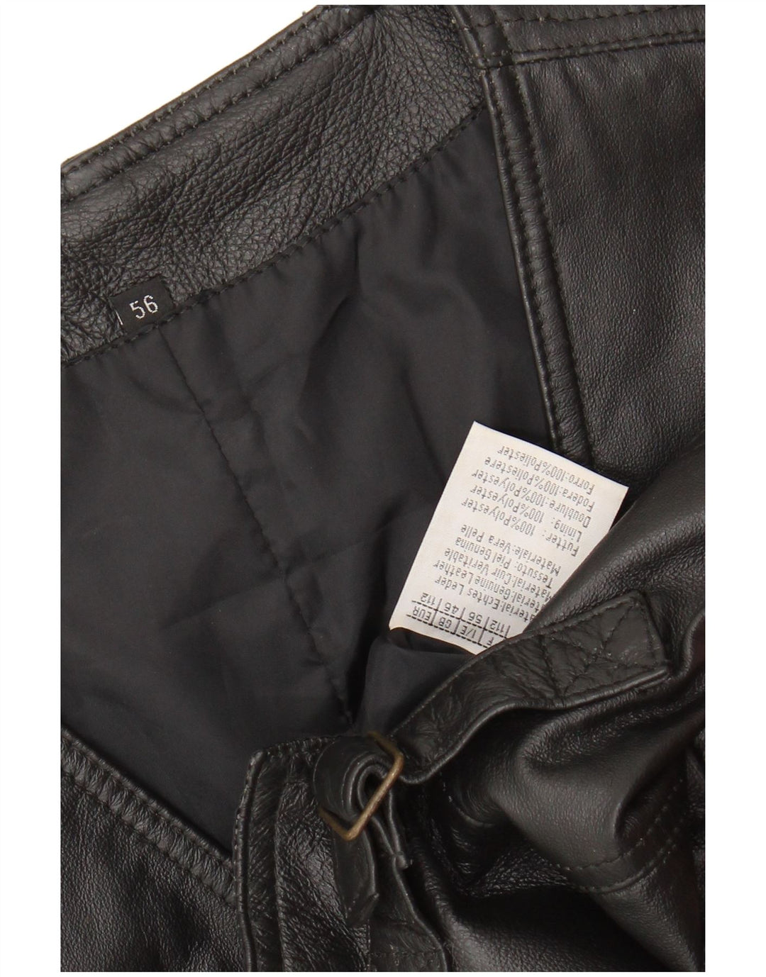 Colete de couro masculino VINTAGE couro preto médio