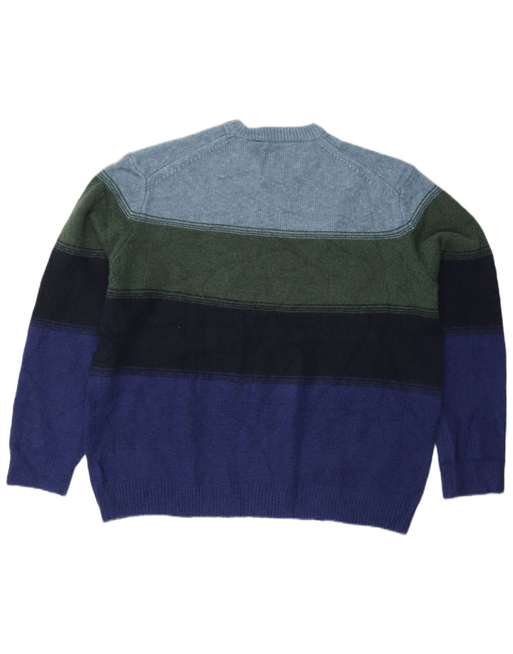 Suéter masculino Marks & Spencer com gola redonda 2XL listrado multicolorido