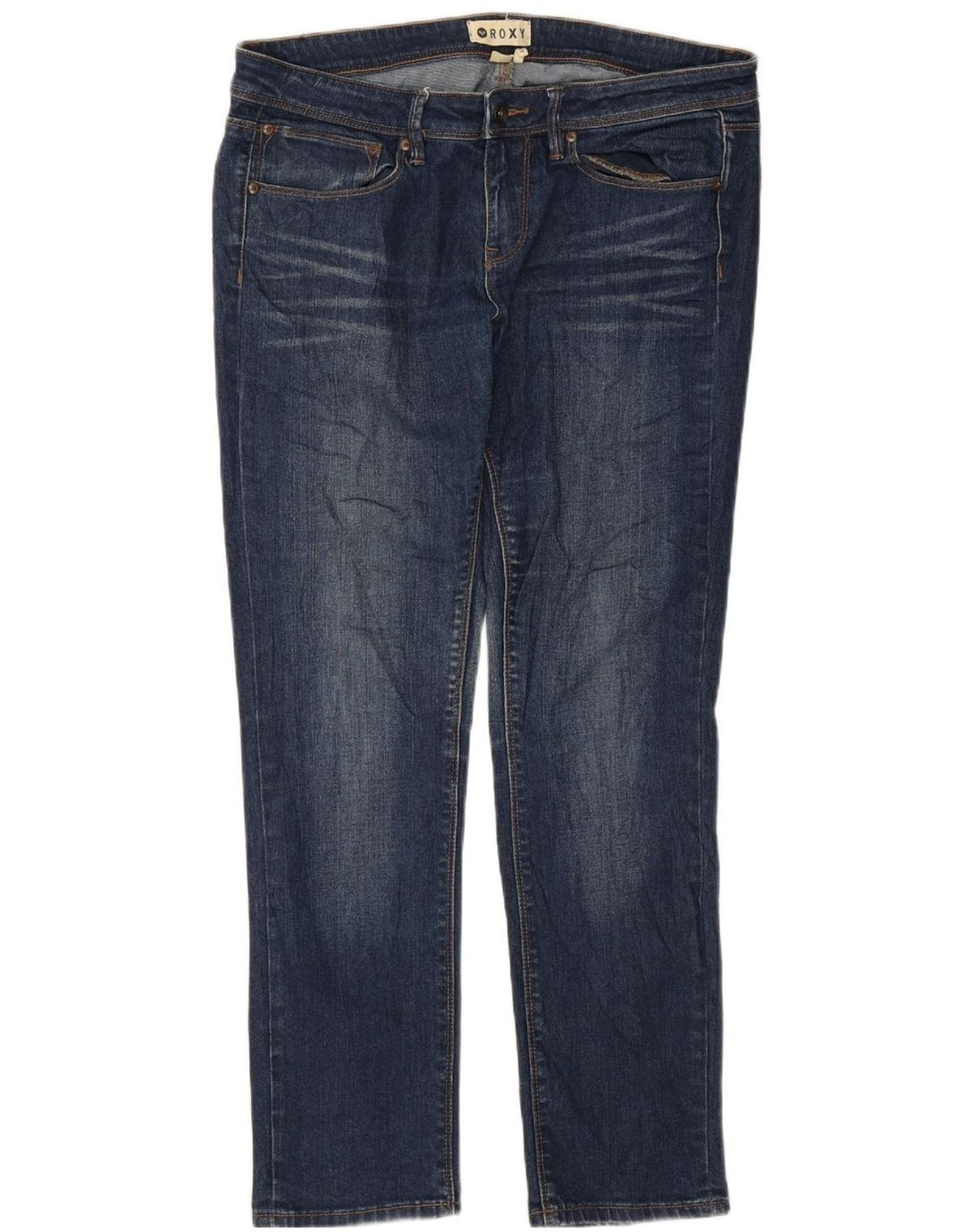 Roxy Jeans Slim Feminino W31 L28 Azul Marinho Algodão
