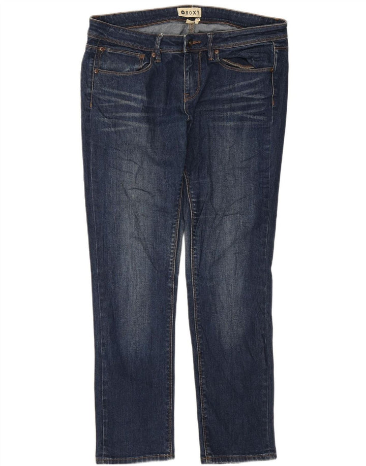 Roxy Jeans Slim Feminino W31 L28 Azul Marinho Algodão