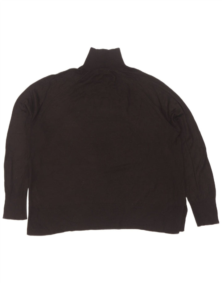 Suéter feminino Zara com gola tartaruga Reino Unido 14 viscose preta média